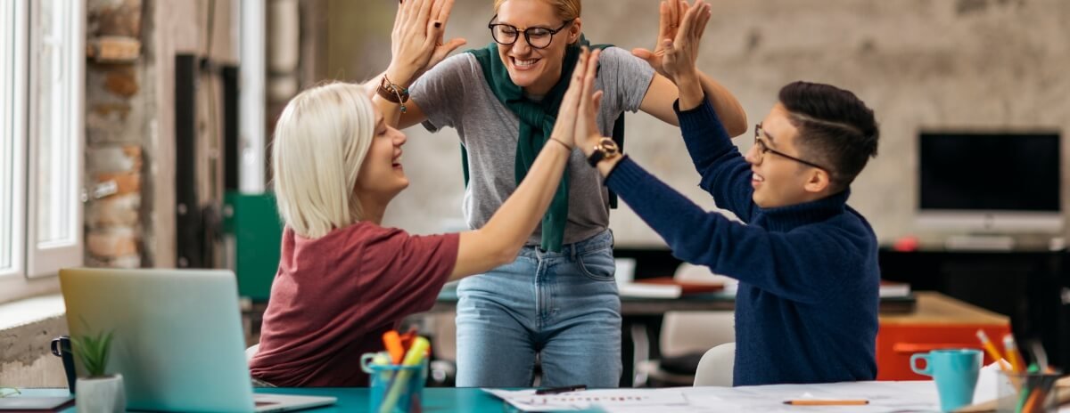SEO team collaborating on a successful content optimisation tactic